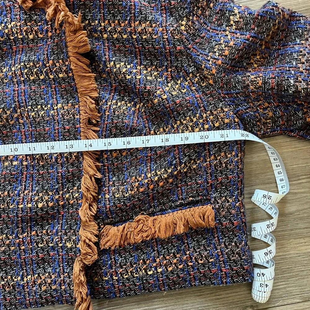 Jessica London Multicolor Tweed Blazer with Fringe - Picture 11 of 13